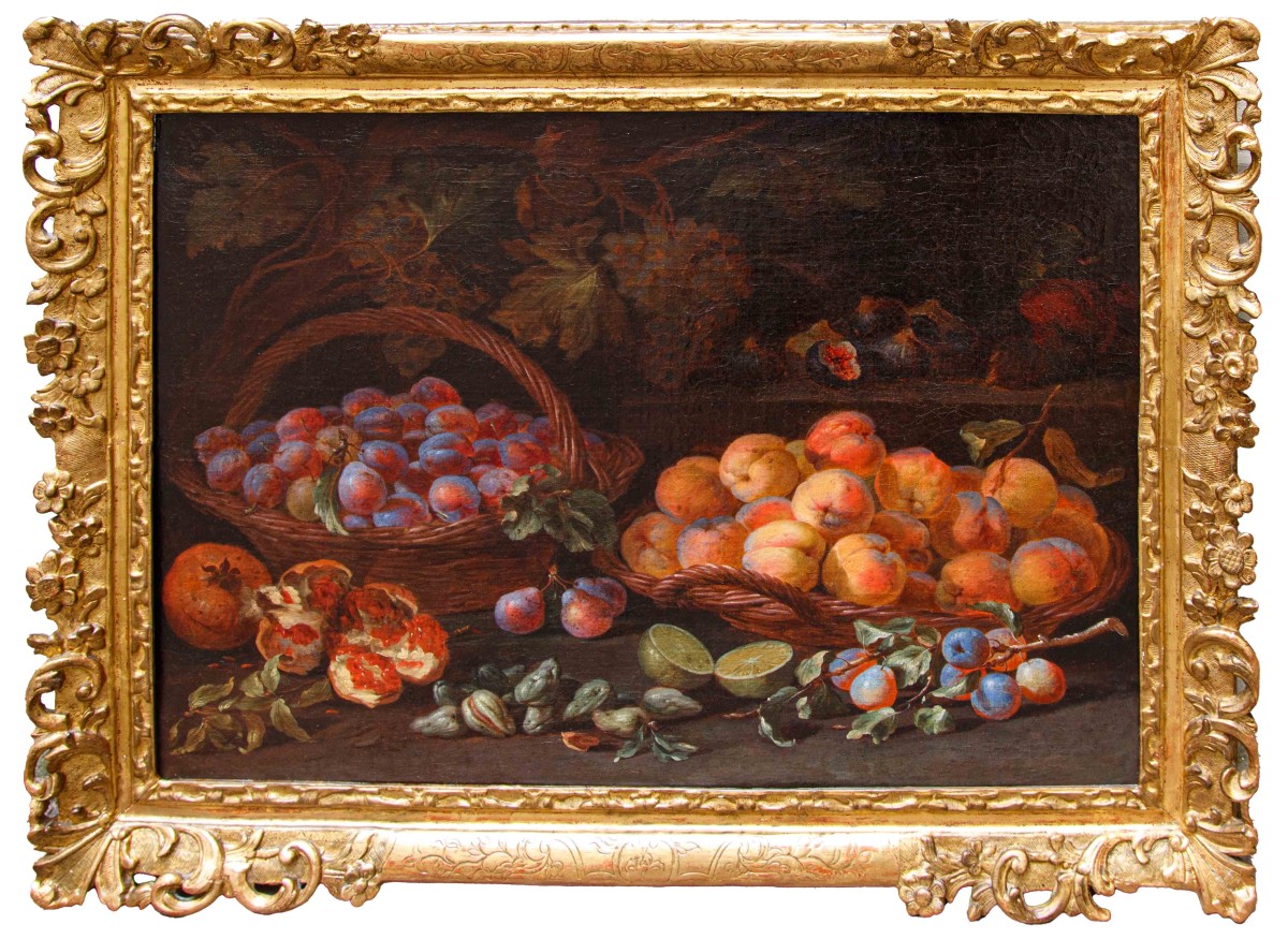 Adriaen van der Cabel (Rijswijk, 1630 o 1631 – Lione, 16 giugno 1705), Natura morta con cesti 