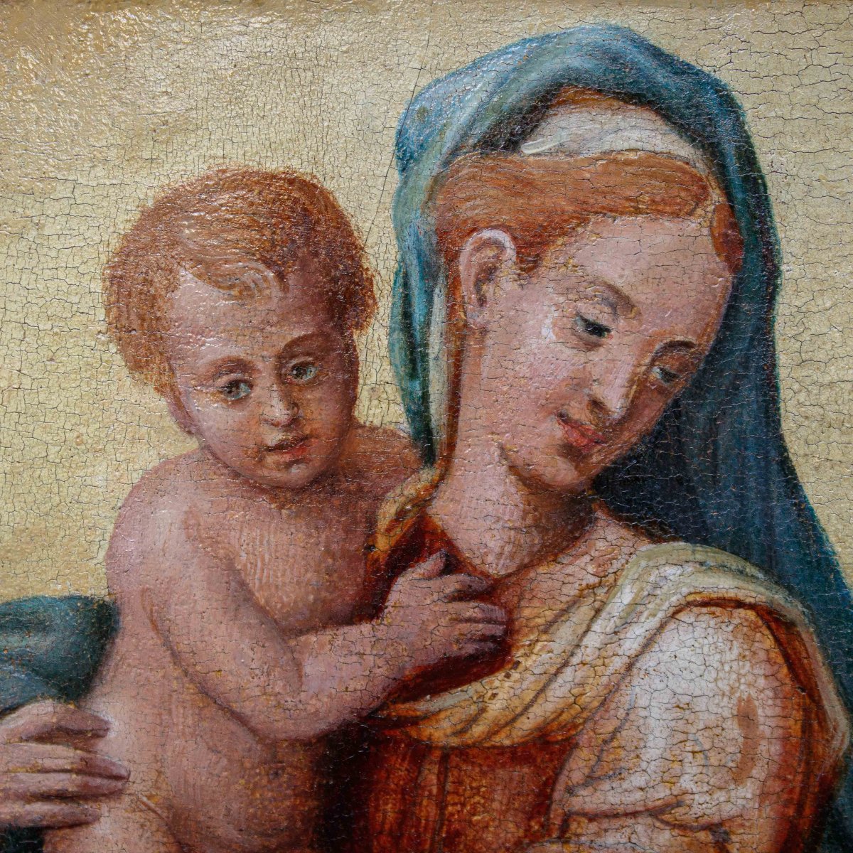 Scuola emiliana, XVIII secolo, Madonna con Bambino-photo-4