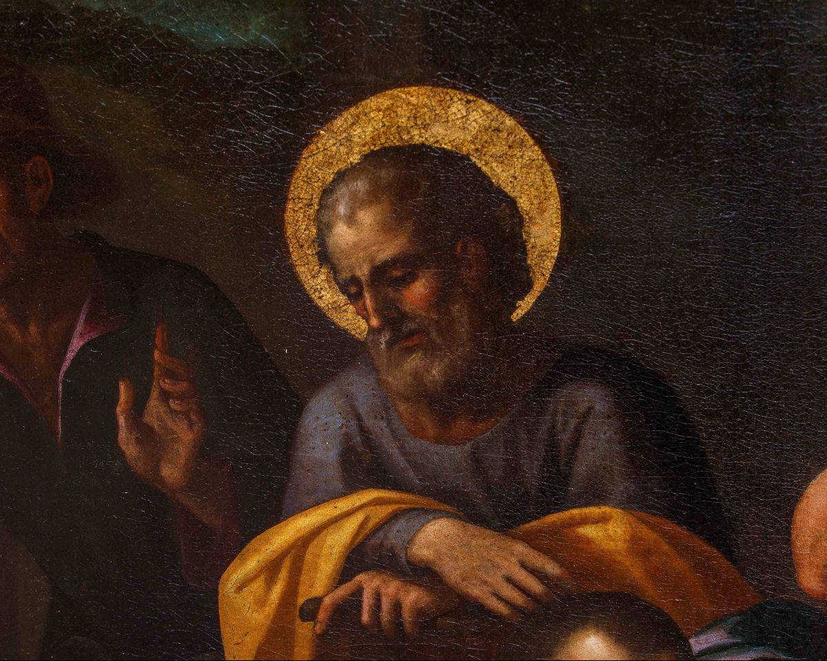 Artista nordico attivo in Italia, ultimo quarto del XVI secolo, Adorazione dei pastori-photo-4