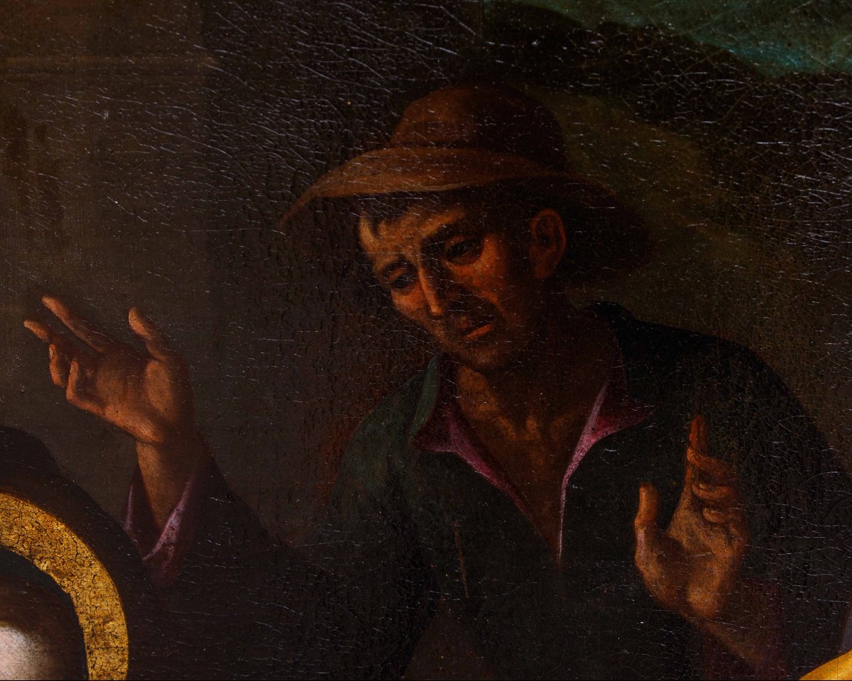 Artista nordico attivo in Italia, ultimo quarto del XVI secolo, Adorazione dei pastori-photo-7