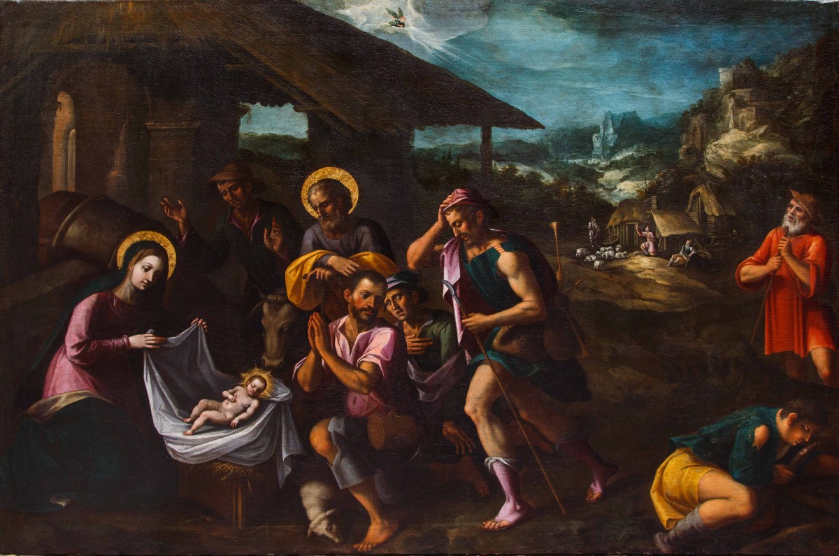 Artista nordico attivo in Italia, ultimo quarto del XVI secolo, Adorazione dei pastori