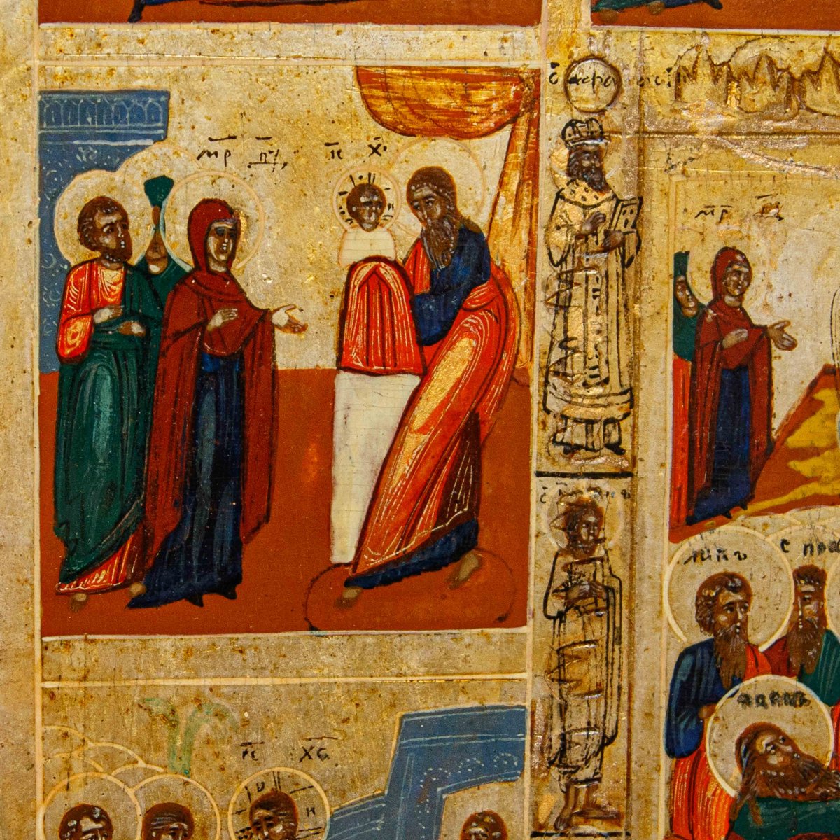 Russia, XIX secolo, Icona raffigurante le Dodici feste-photo-7