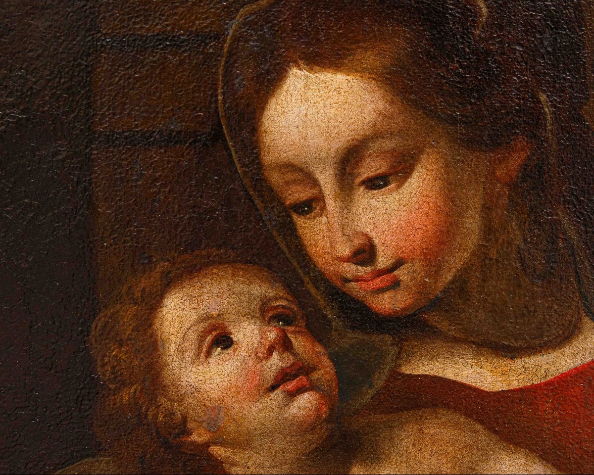 Scuola italiana, XVII secolo, Madonna con il Bambino e San Giovannino-photo-2