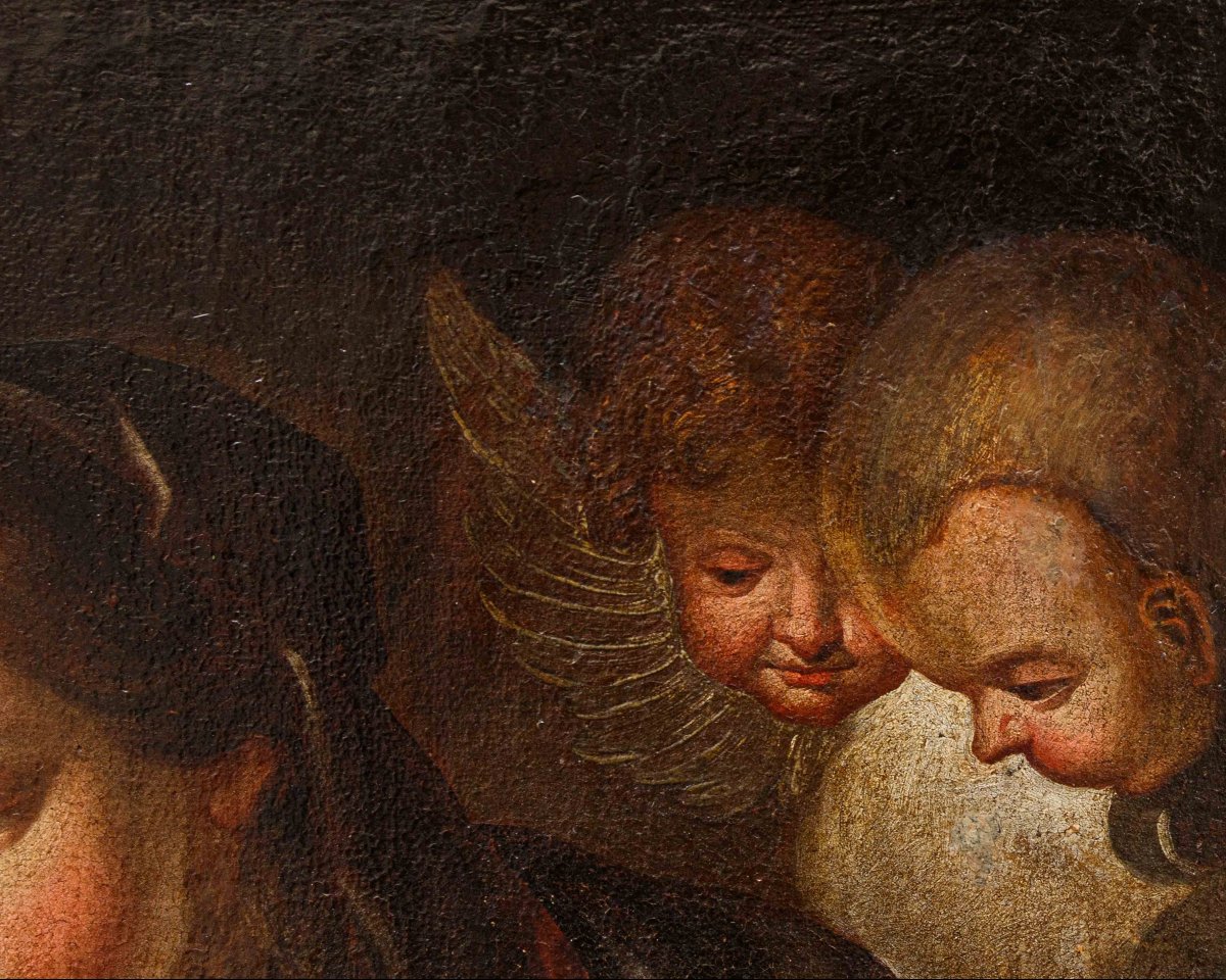 Scuola italiana, XVII secolo, Madonna con il Bambino e San Giovannino-photo-3