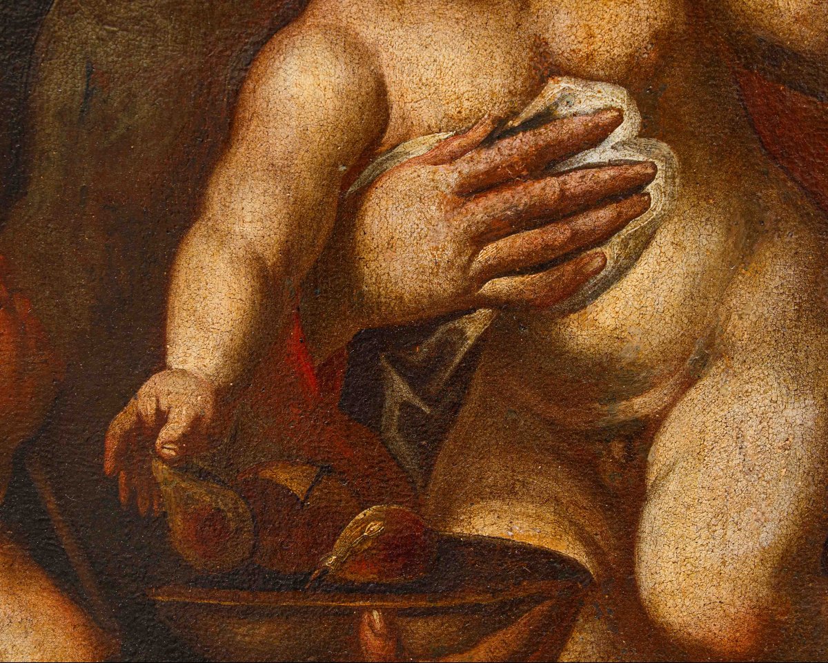Scuola italiana, XVII secolo, Madonna con il Bambino e San Giovannino-photo-1