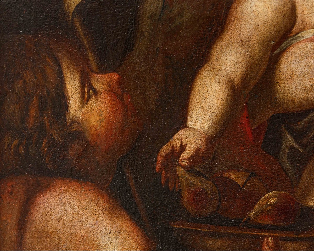 Scuola italiana, XVII secolo, Madonna con il Bambino e San Giovannino-photo-2
