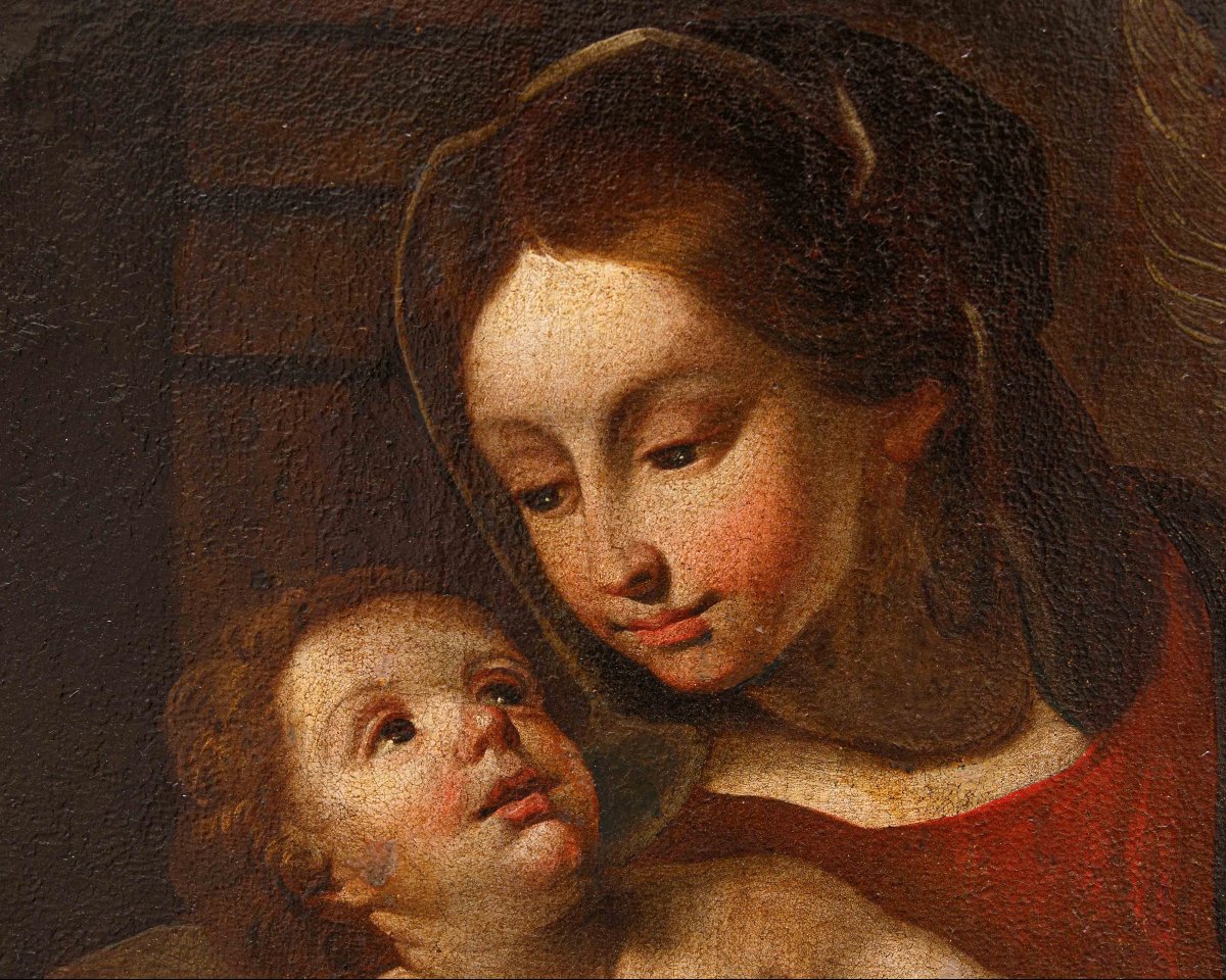 Scuola italiana, XVII secolo, Madonna con il Bambino e San Giovannino-photo-7