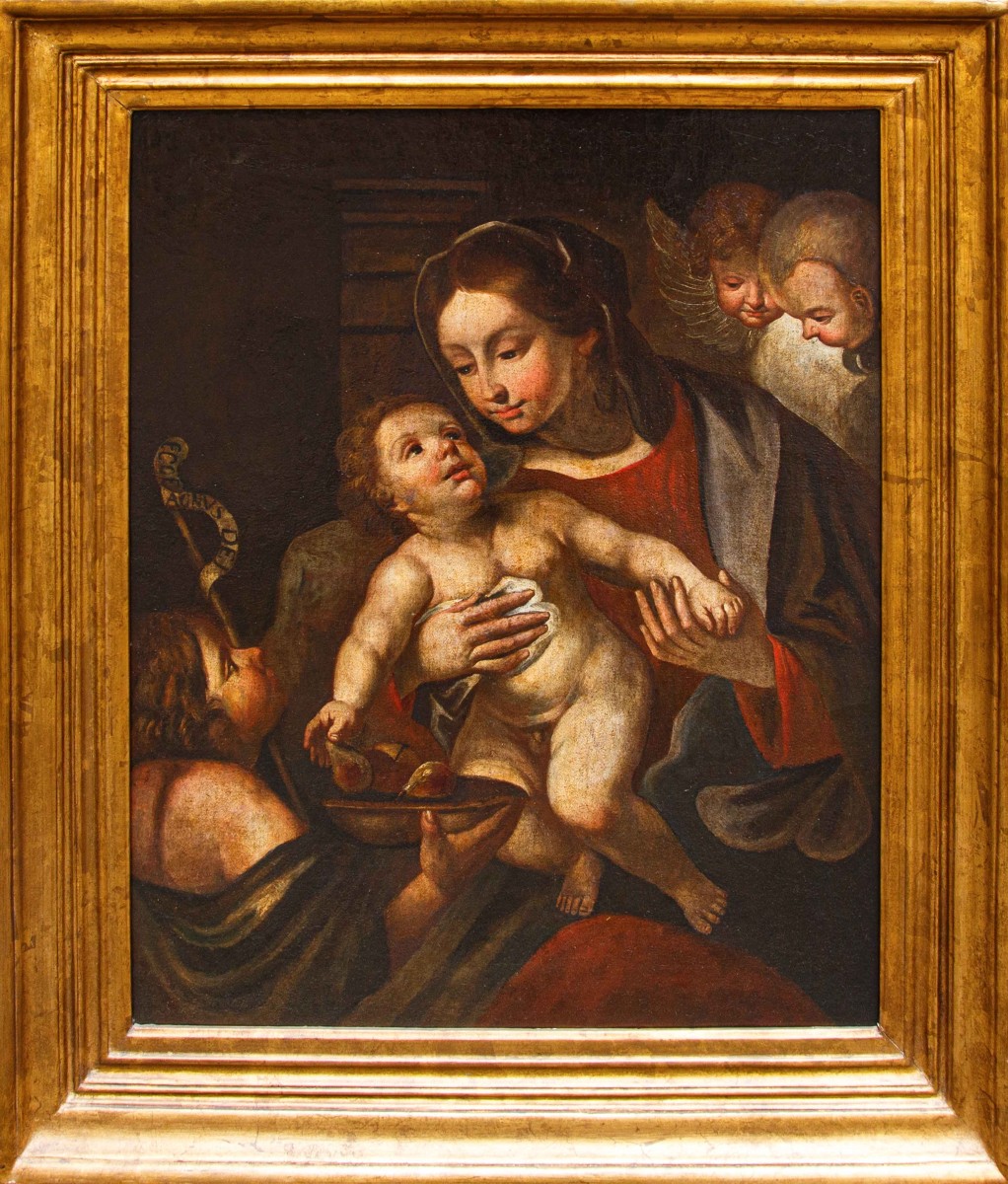 Scuola italiana, XVII secolo, Madonna con il Bambino e San Giovannino