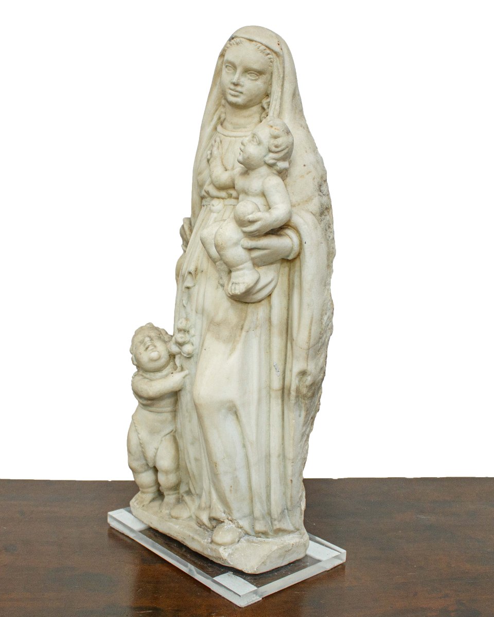 Scuola ligure, XVIII secolo, Madonna con bambino e S. Giovannino-photo-1
