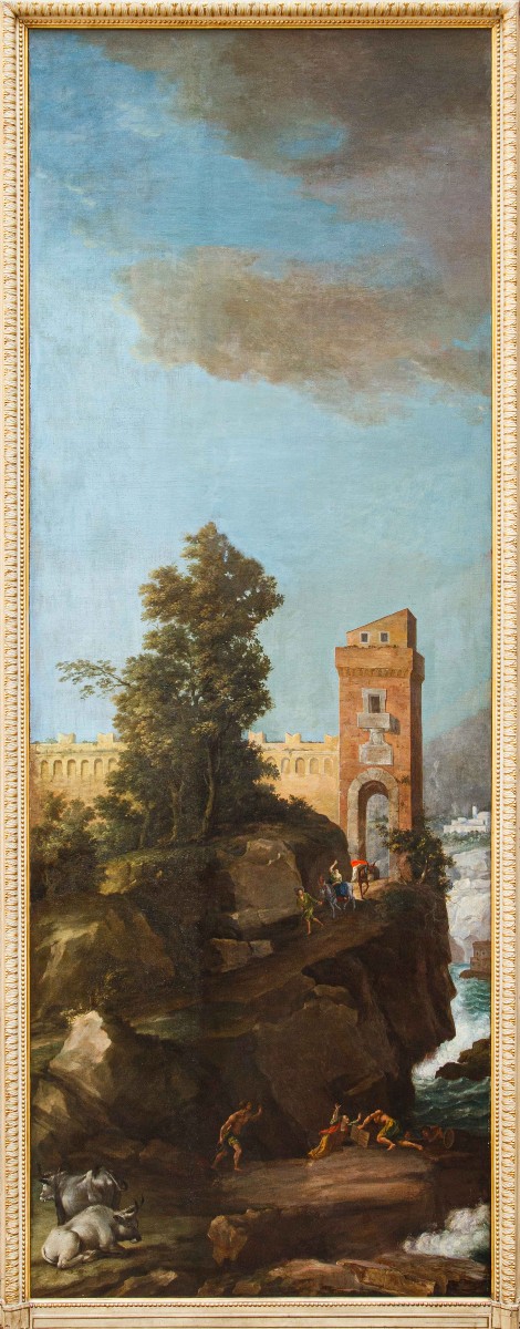 Scuola francese del XVIII secolo Cerchia di Charles François Grenier de Lacroix, Paesaggio