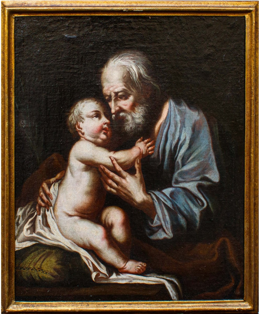 Seguace di Giuseppe Nogari (Venezia, 1699 – ivi, 1763), San Giuseppe con il Bambino