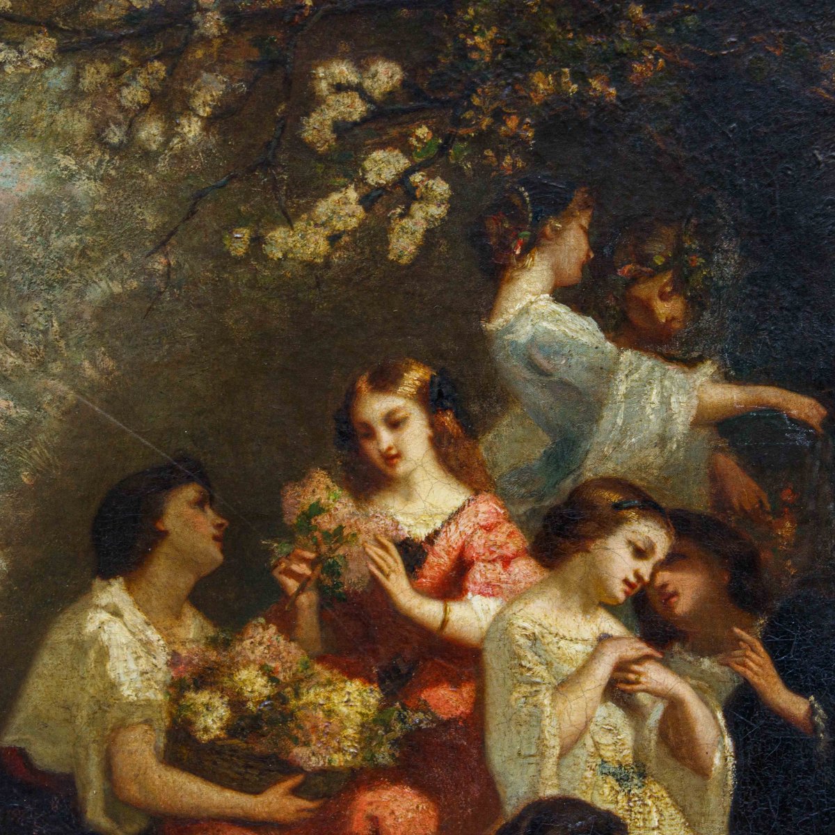 Nicolas Auguste Laurens (Pontailler-sur-Saône, 1829-1908), Donne che colgono fiori-photo-2