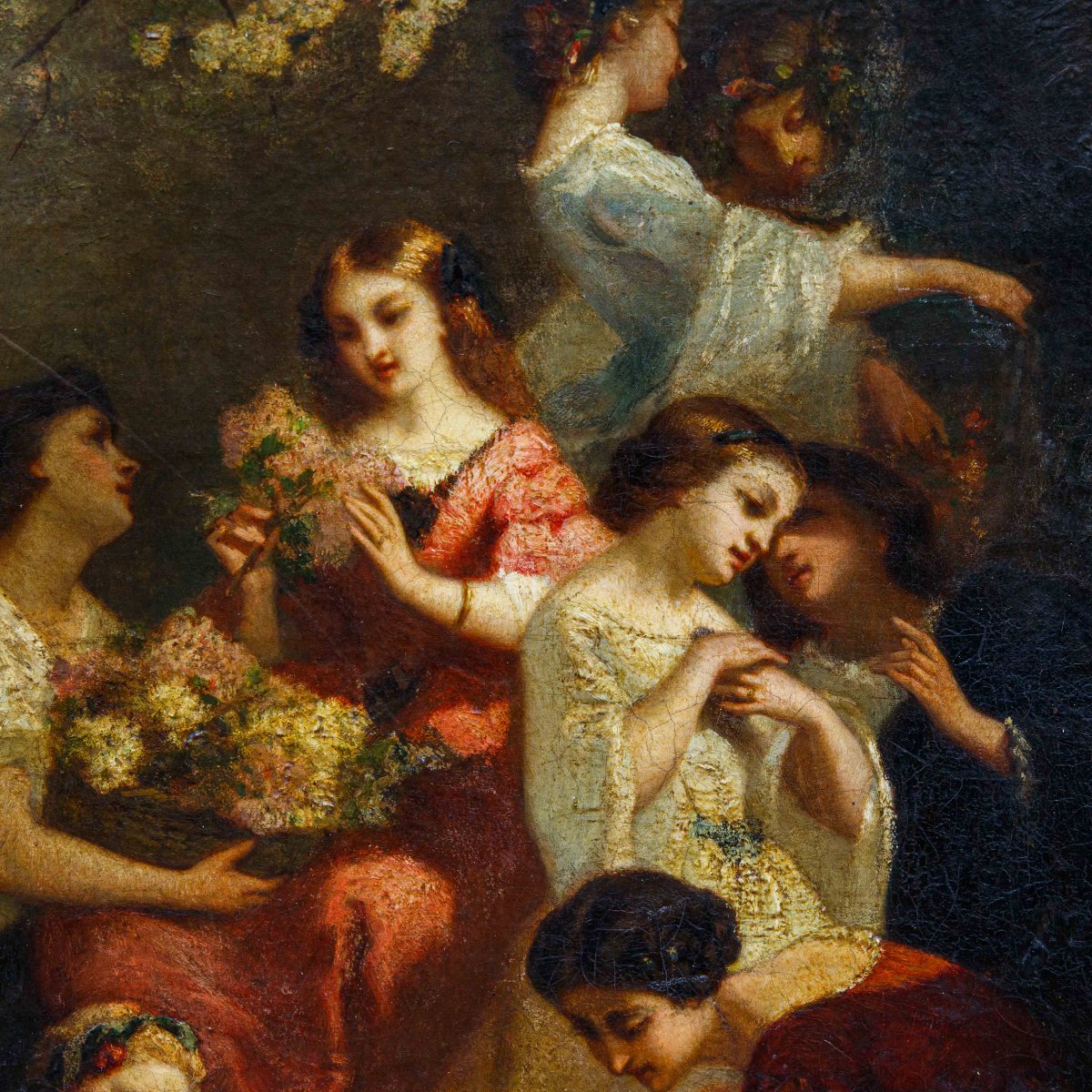 Nicolas Auguste Laurens (Pontailler-sur-Saône, 1829-1908), Donne che colgono fiori-photo-1
