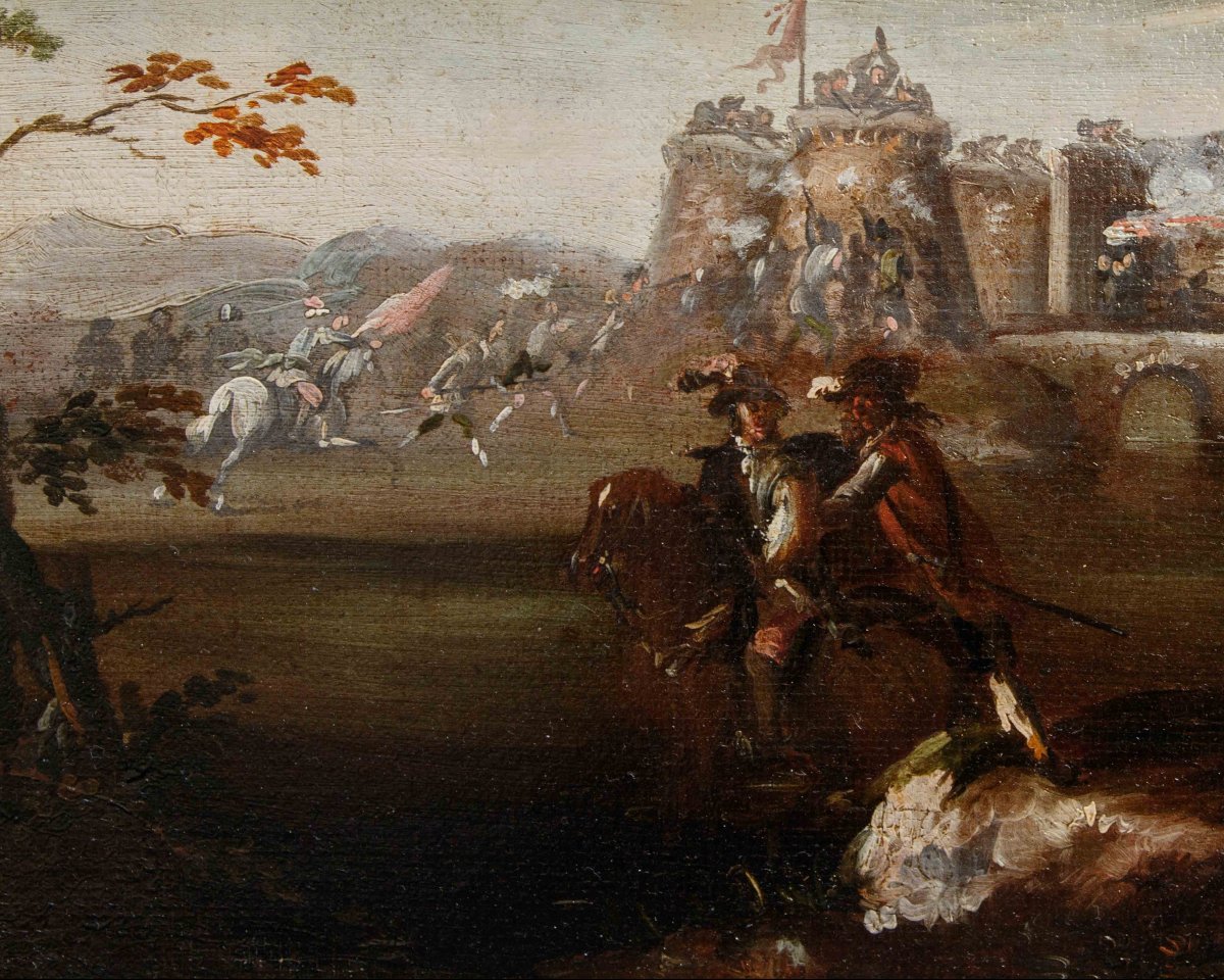 Bottega di Francesco Graziani, detto Ciccio Napoletano, Quattro scene di battaglia-photo-2