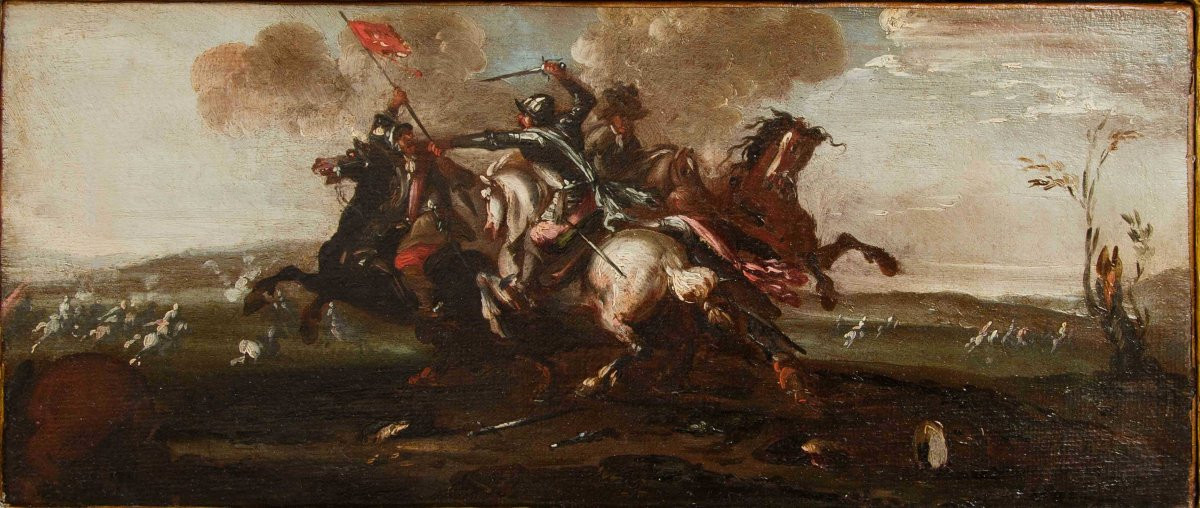 Bottega di Francesco Graziani, detto Ciccio Napoletano, Quattro scene di battaglia-photo-4