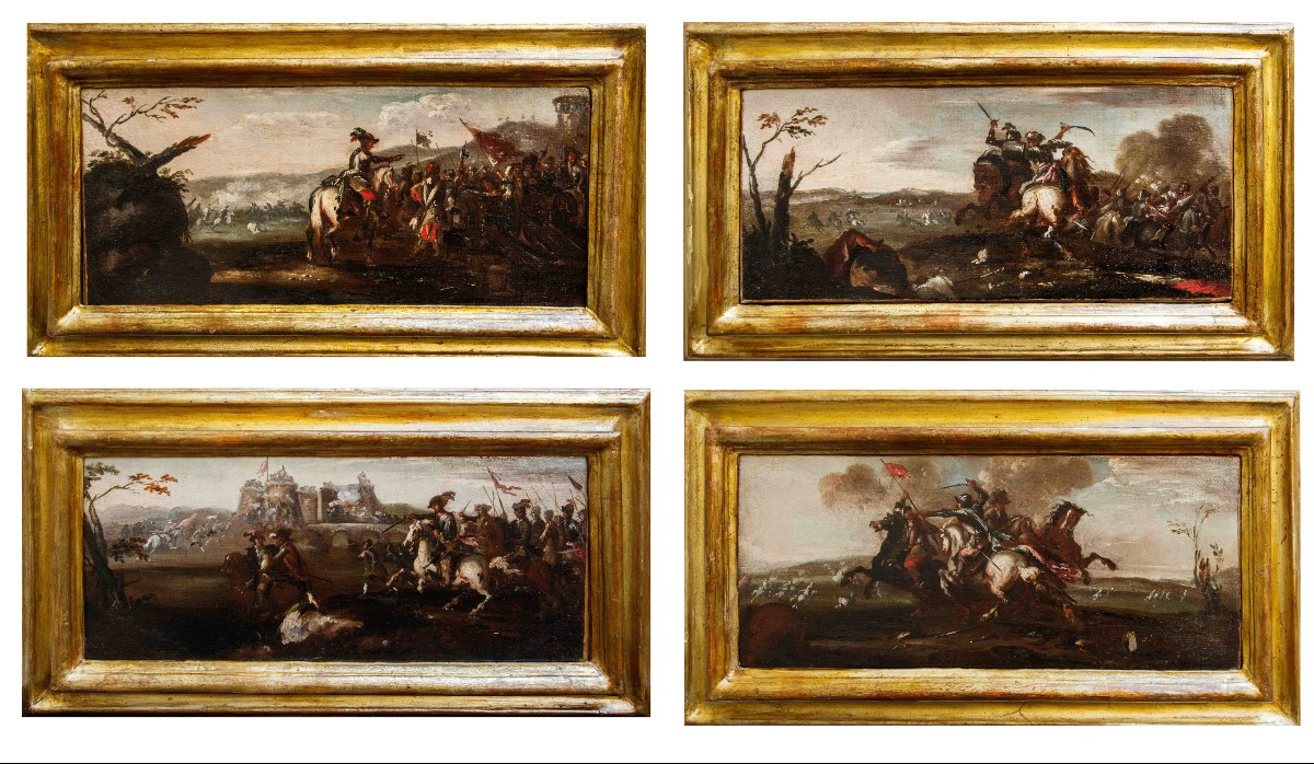 Bottega di Francesco Graziani, detto Ciccio Napoletano, Quattro scene di battaglia
