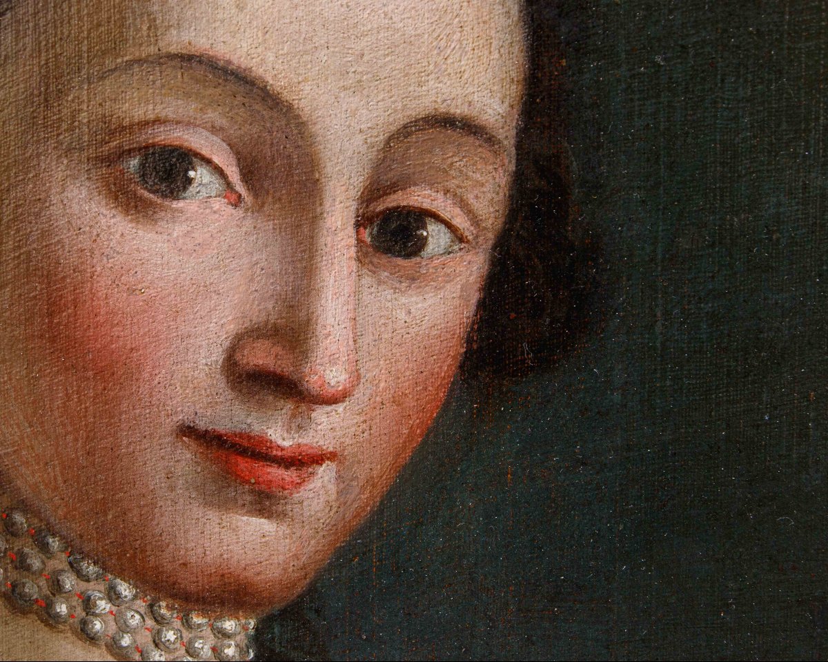XVIII secolo, cerchia di Pietro Antonio Rotari, Ragazza con cestino di fiori-photo-1