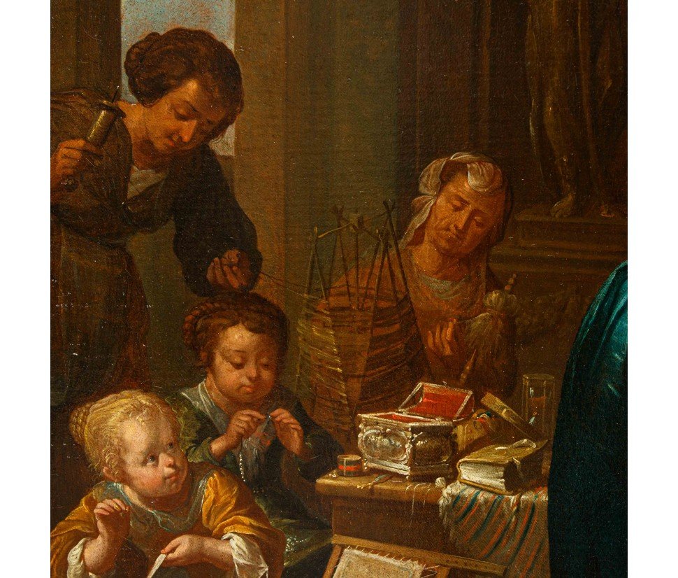 Monogrammista I.H., identificabile con Jan van den Hecke, Sesto Tarquinio sorprende Lucrezia-photo-2