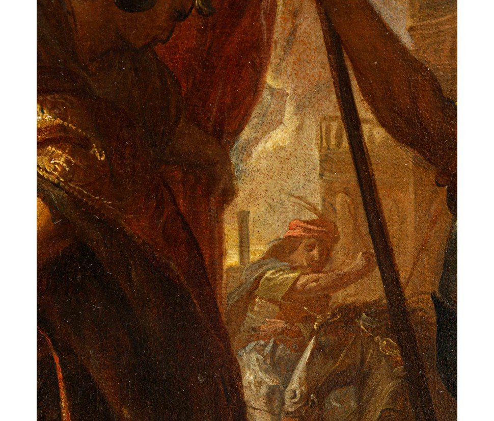 Monogrammista I.H., identificabile con Jan van den Hecke, Sesto Tarquinio sorprende Lucrezia-photo-3