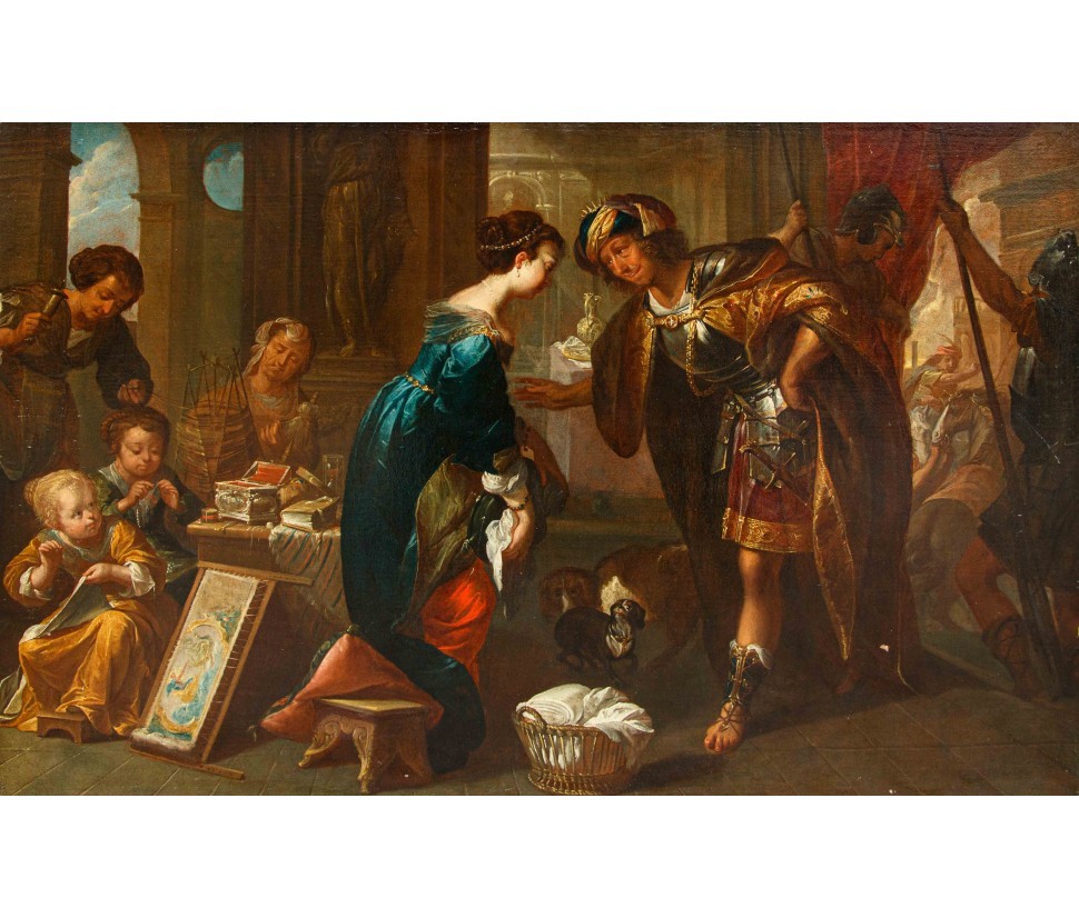 Monogrammista I.H., identificabile con Jan van den Hecke, Sesto Tarquinio sorprende Lucrezia