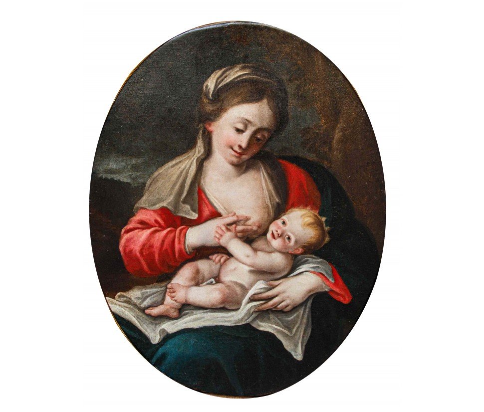 XVIII secolo, Scuola emiliana, Madonna con Bambino-photo-4