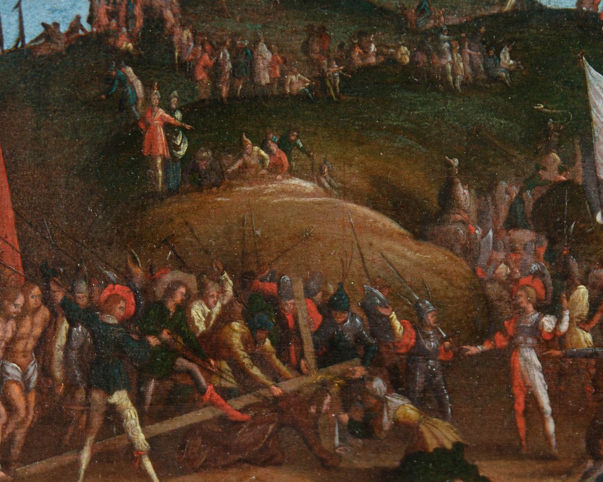 Seguace di Jacques Caillot, prima metà del XVIII secolo, Salita al calvario-photo-3
