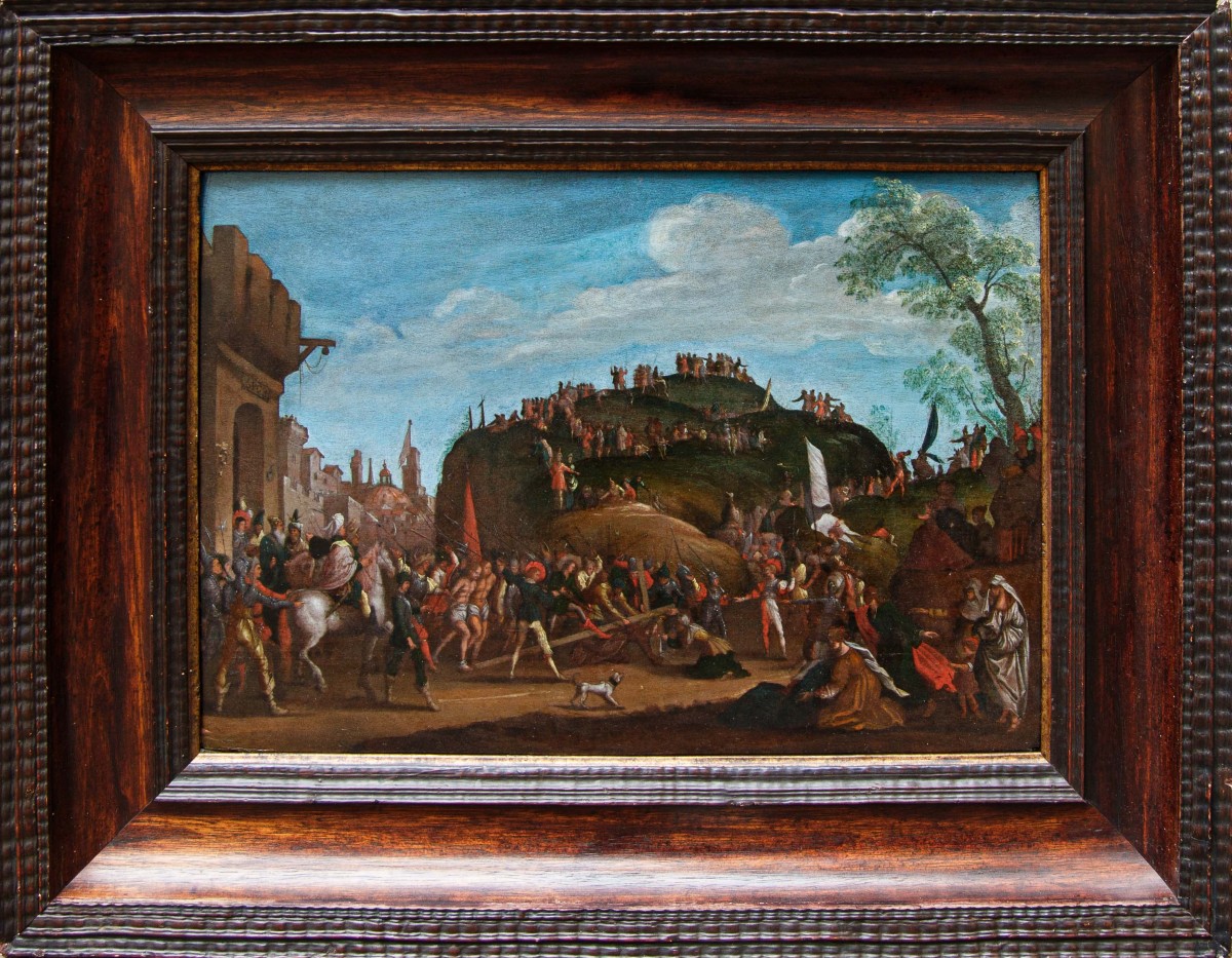 Seguace di Jacques Caillot, prima metà del XVIII secolo, Salita al calvario