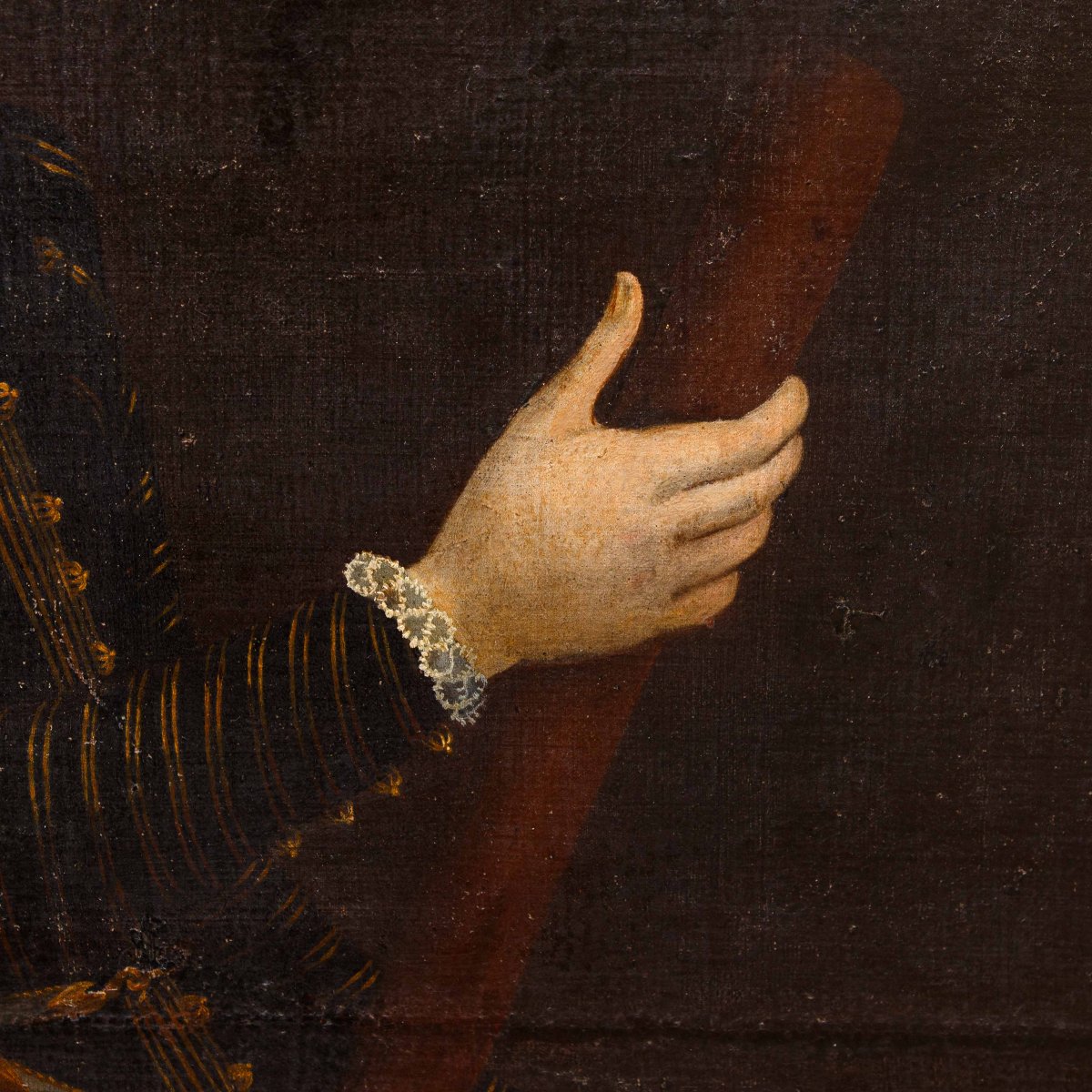 XVII secolo, Scuola lombarda, Ritratto di spadaccino di profilo-photo-4