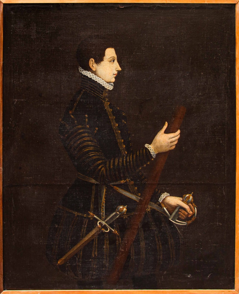 XVII secolo, Scuola lombarda, Ritratto di spadaccino di profilo