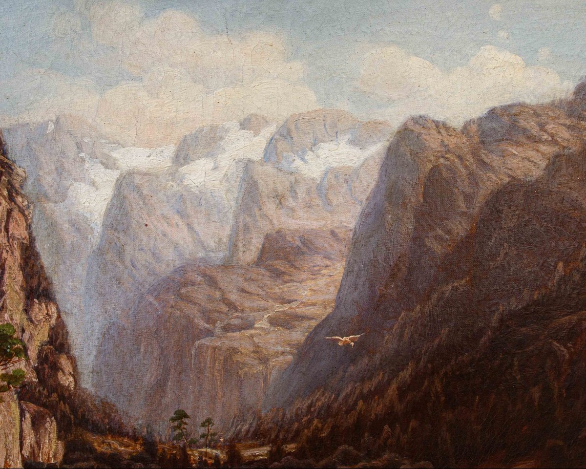 Johann Jungblut (1860 - 1912), Lago nelle Alpi-photo-4
