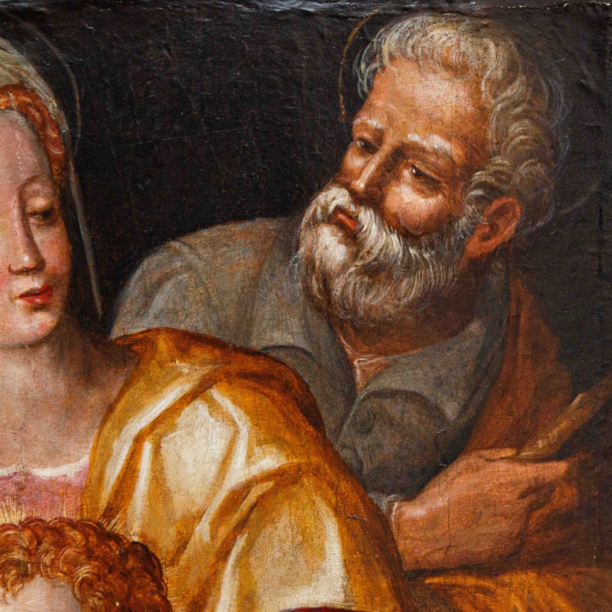 XVI secolo, scuola toscana, Sacra famiglia con San Giovannino-photo-4