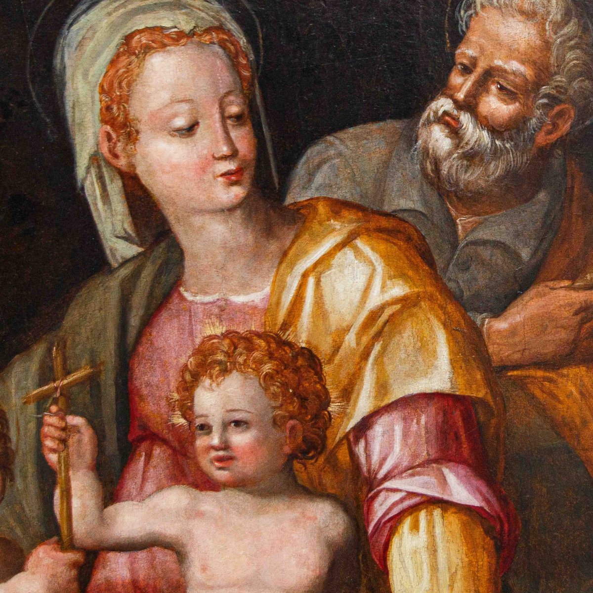 XVI secolo, scuola toscana, Sacra famiglia con San Giovannino-photo-1