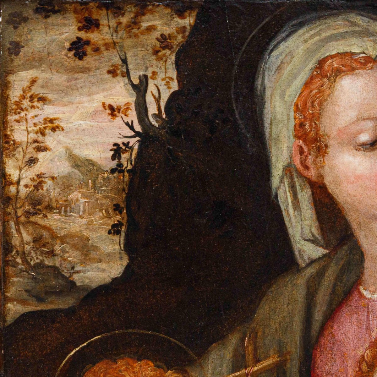 XVI secolo, scuola toscana, Sacra famiglia con San Giovannino-photo-3