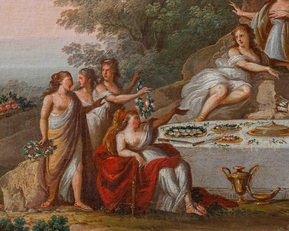 XVIII secolo, ambito di Francesco Zuccarelli (Pitigliano, 1702 – Firenze, 1788), Il banchetto -photo-3
