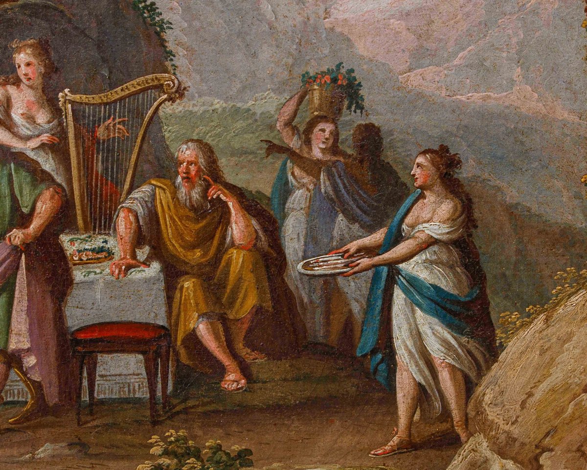 XVIII secolo, ambito di Francesco Zuccarelli (Pitigliano, 1702 – Firenze, 1788), Il banchetto -photo-4