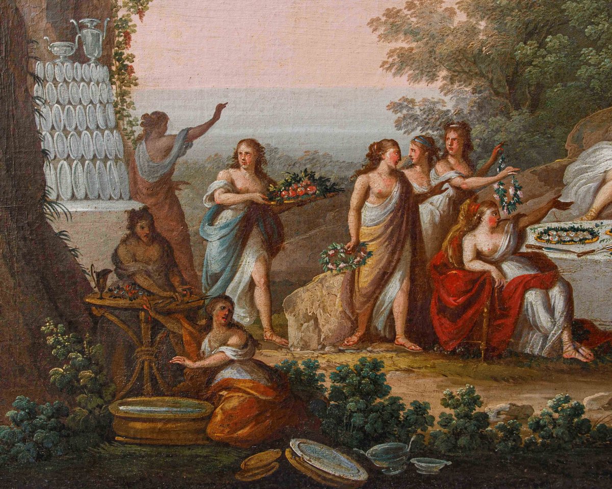 XVIII secolo, ambito di Francesco Zuccarelli (Pitigliano, 1702 – Firenze, 1788), Il banchetto -photo-2