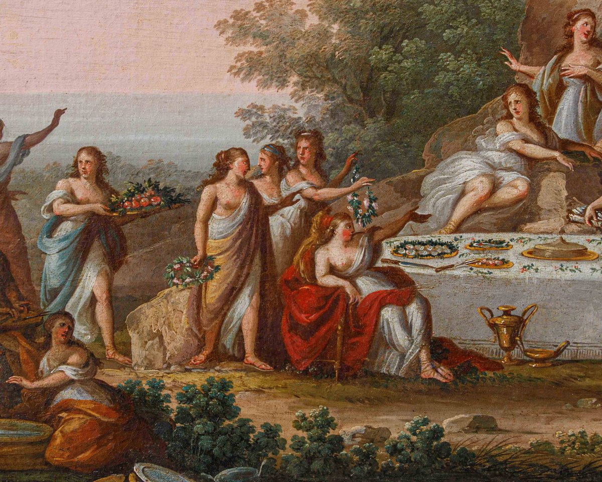 XVIII secolo, ambito di Francesco Zuccarelli (Pitigliano, 1702 – Firenze, 1788), Il banchetto -photo-3
