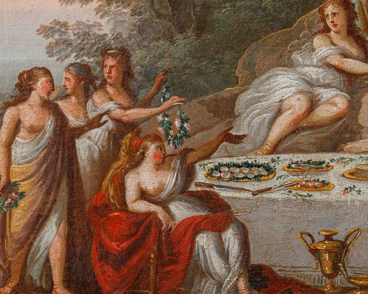 XVIII secolo, ambito di Francesco Zuccarelli (Pitigliano, 1702 – Firenze, 1788), Il banchetto -photo-4