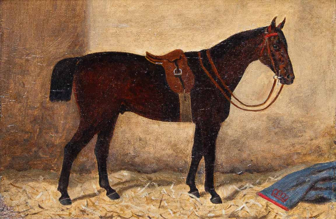 Emil Volkers (Birkenfeld, 1831 - Dusseldorf, 1905), attr., Coppia di cavalli-photo-2