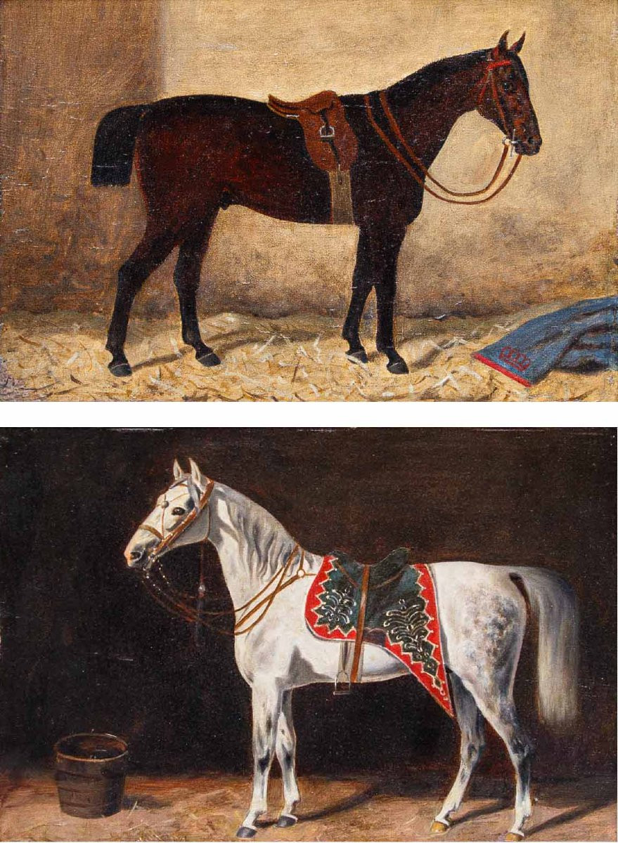 Emil Volkers (Birkenfeld, 1831 - Dusseldorf, 1905), attr., Coppia di cavalli-photo-4