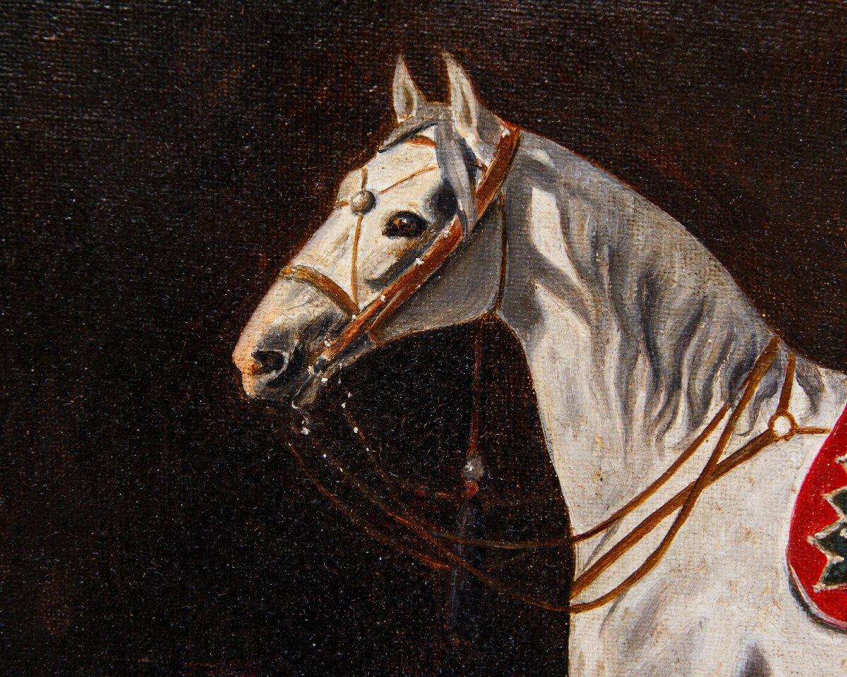 Emil Volkers (Birkenfeld, 1831 - Dusseldorf, 1905), attr., Coppia di cavalli-photo-2