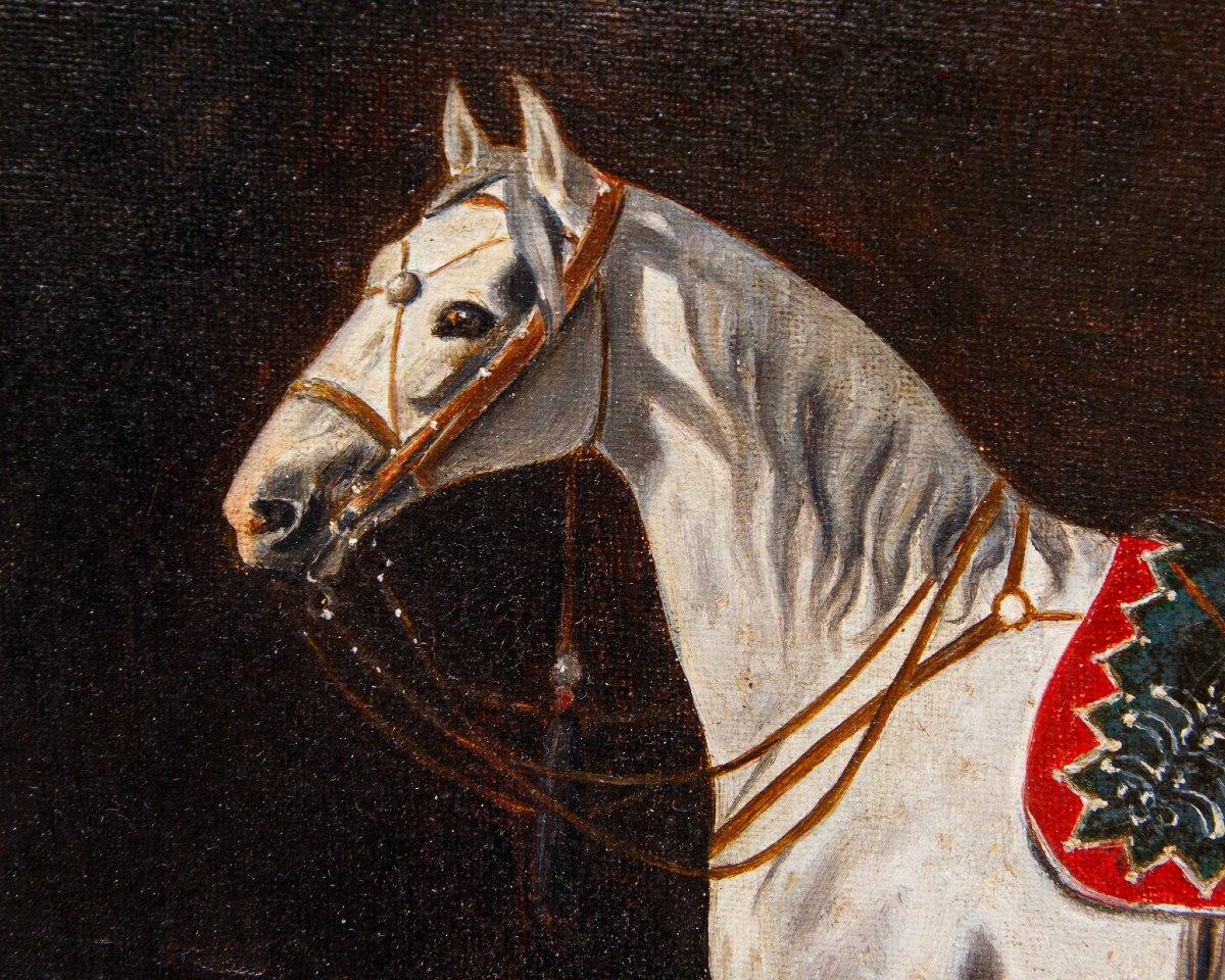 Emil Volkers (Birkenfeld, 1831 - Dusseldorf, 1905), attr., Coppia di cavalli-photo-6