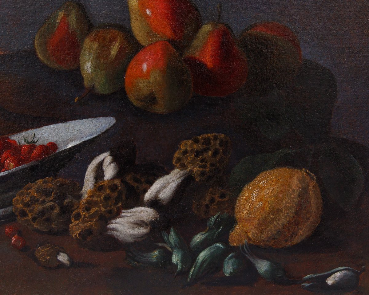 Natura morta con frutta e spugnole-photo-6