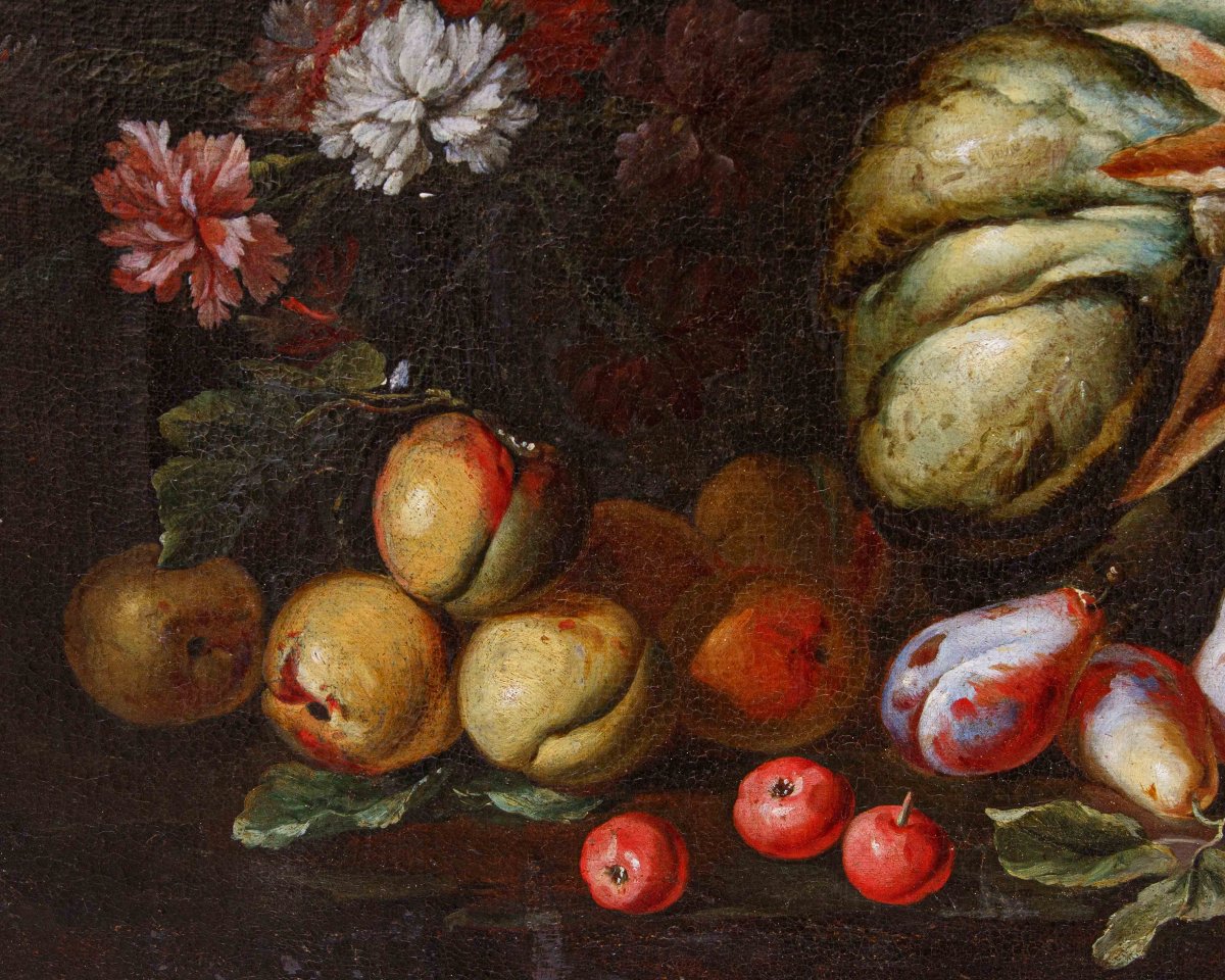 Niccolò Stanchi (Roma, 1623 – 1690) Natura morta con frutta e fiori-photo-2