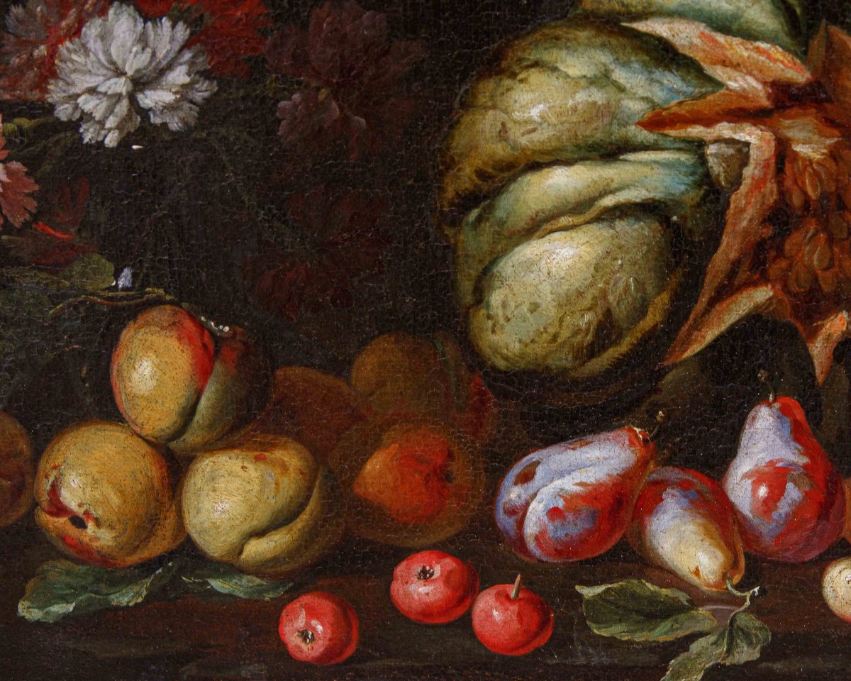 Niccolò Stanchi (Roma, 1623 – 1690) Natura morta con frutta e fiori-photo-3