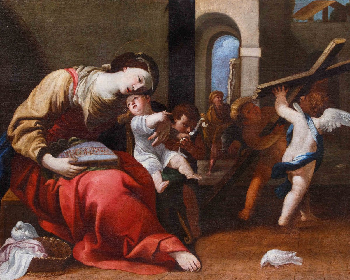 Madonna con il Bambino, San Giovannino e due angeli che annunciano la crocifissione-photo-1