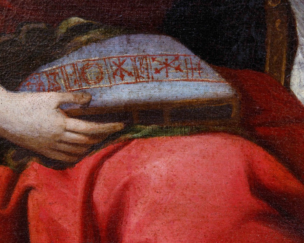 Madonna con il Bambino, San Giovannino e due angeli che annunciano la crocifissione-photo-4