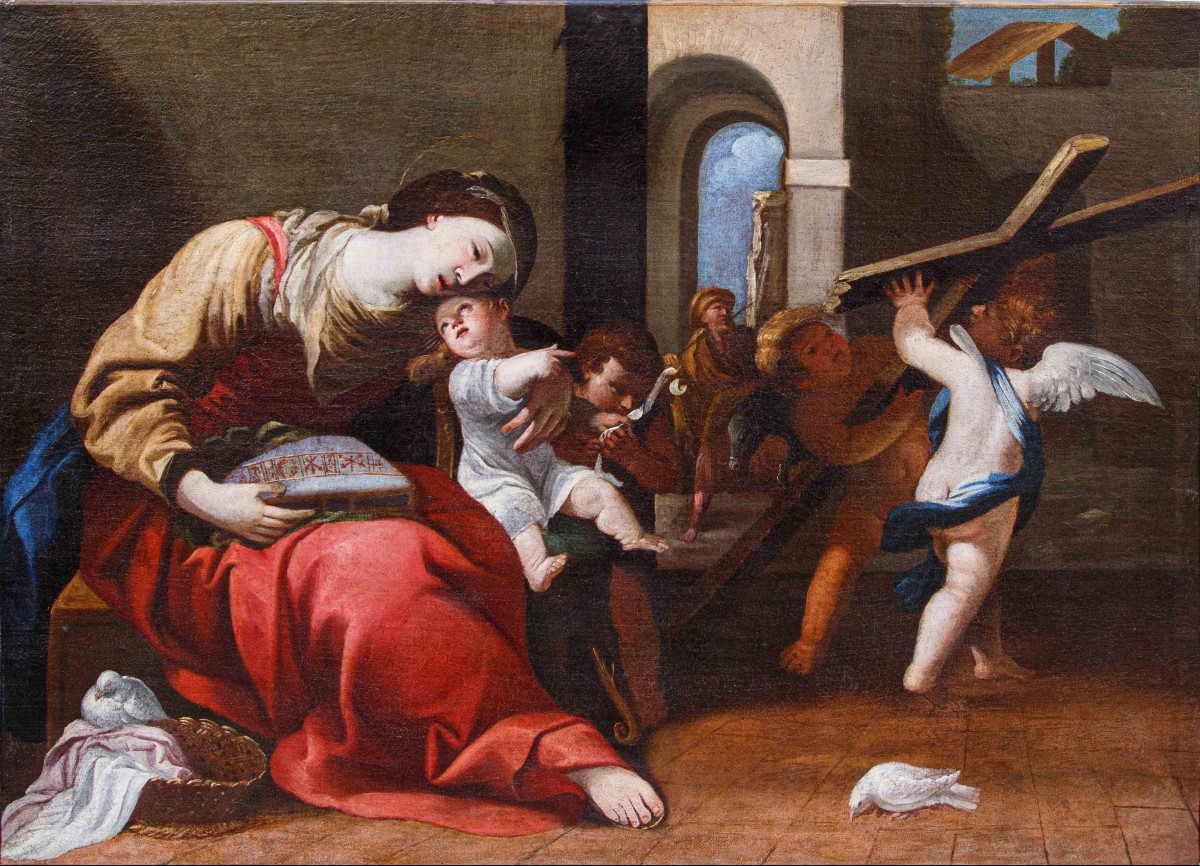 Madonna con il Bambino, San Giovannino e due angeli che annunciano la crocifissione