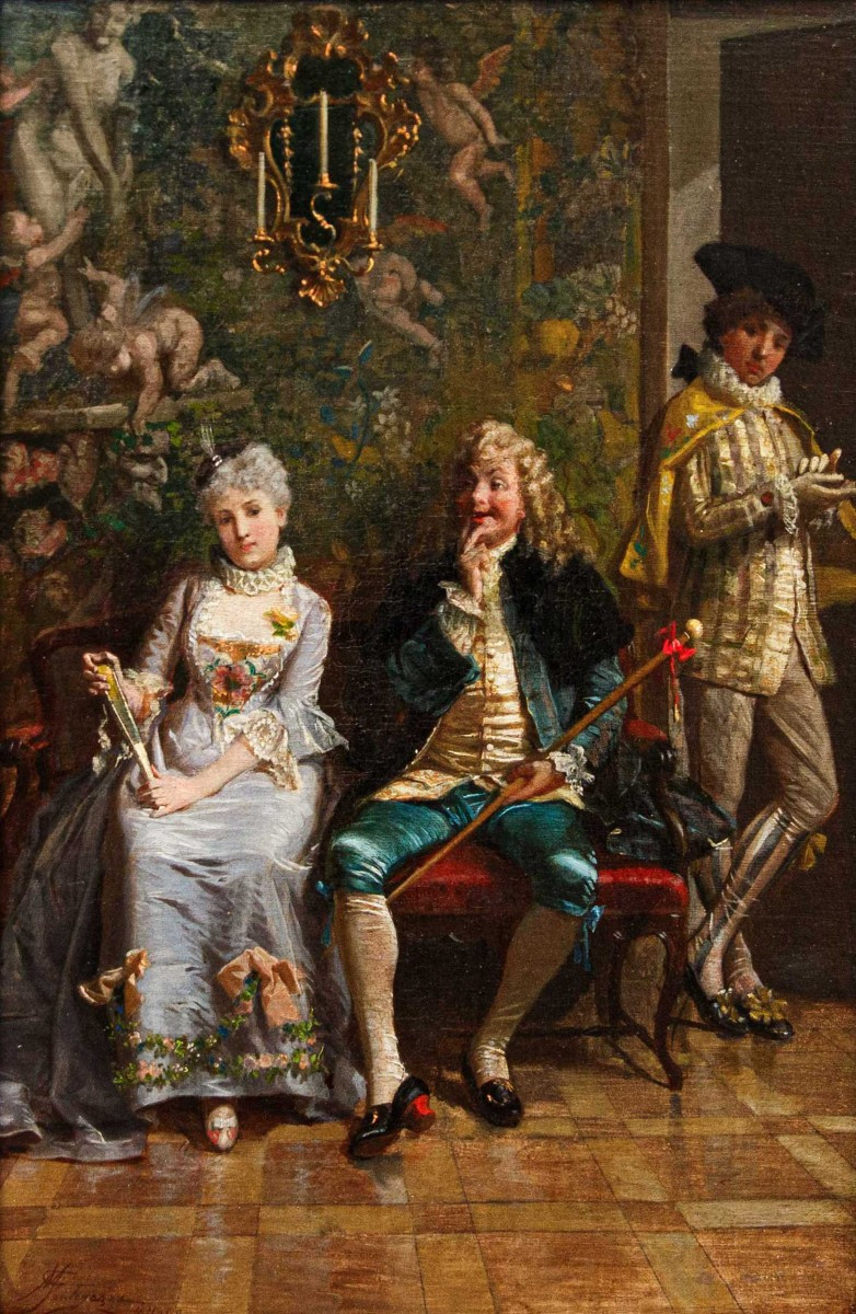 Scena con personaggi in costume settecentesco