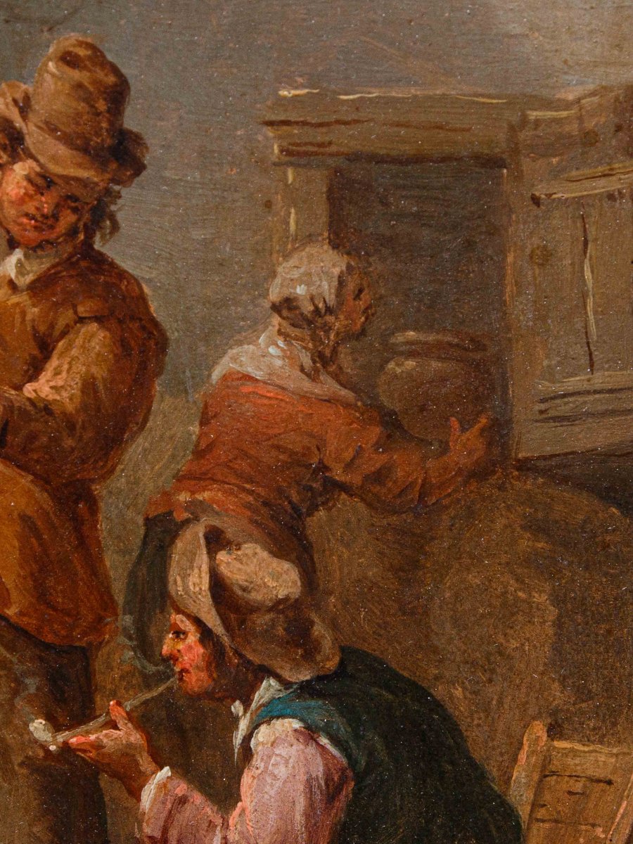 Bottega di Jan Thomas van Kessel (Anversa, 1677-1741), Scena di taverna con fumatori-photo-4